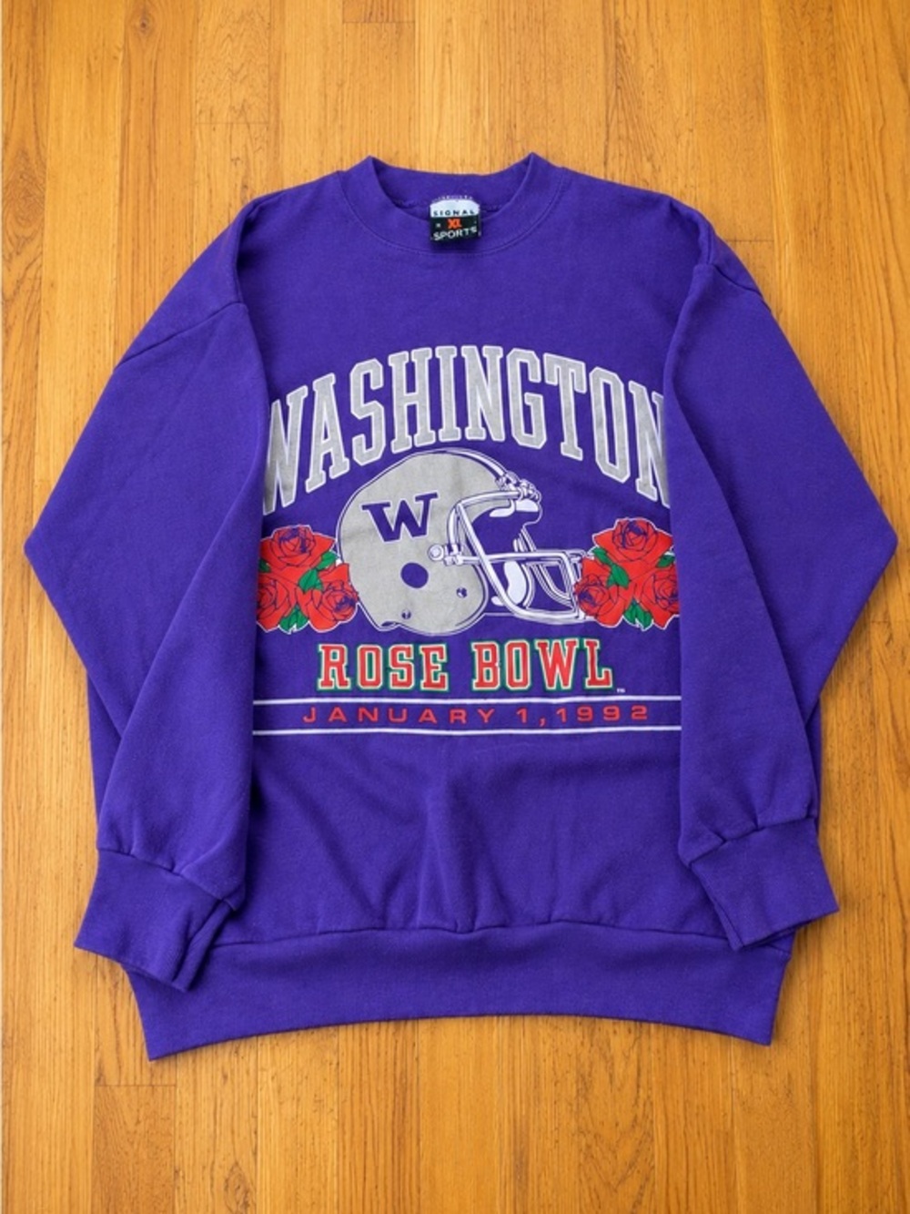 Rare Vintage Womens 1992 Washington Huskies Rose Bowl Football sweater size XL